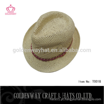 Papel de alta renda chapéu de fedora chapéu de fedora chapéu de palha curto de borda